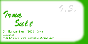 irma sult business card